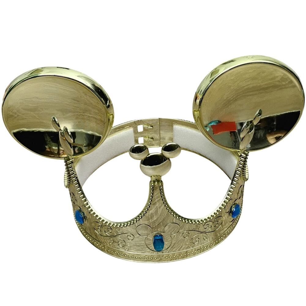 Disney On Ice Parks jeweled Crown Mickey Ears Gold Plastic Metallic